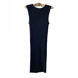 James Perse Black Ribbed Maxi Dress